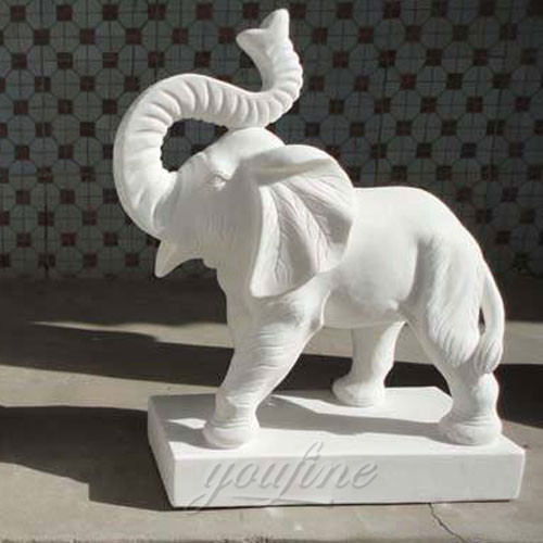 9.22-White Marble Elephant Statue For A Mauritius Temple